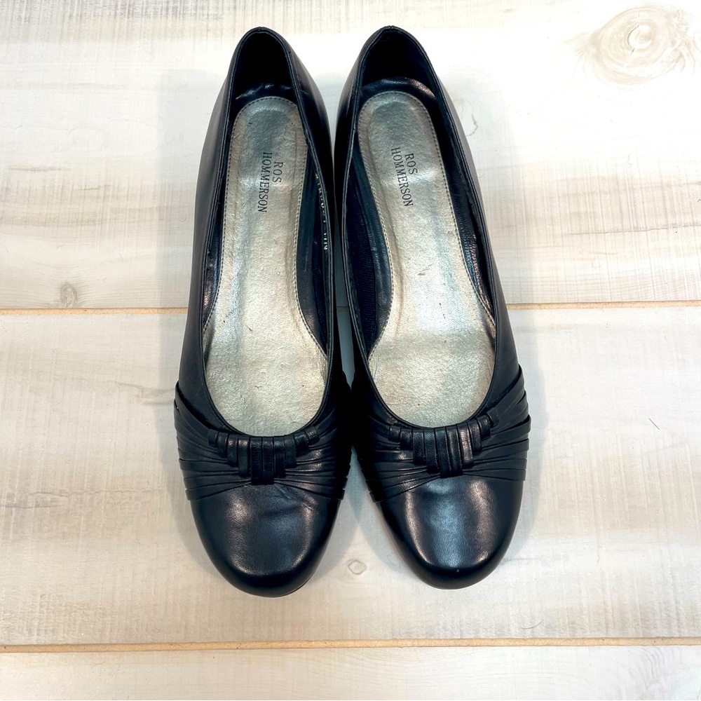 Ros Hommerson Black Leather Flats, Sz 11N - Picture 3 of 7